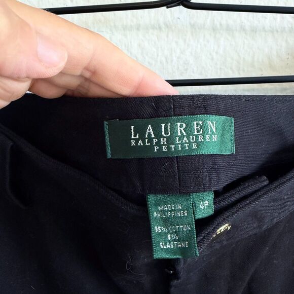 LAUREN RALPH LAUREN Green Label Black Straight Leg Trouser Pants Womens 4 Petite - Picture 4 of 4